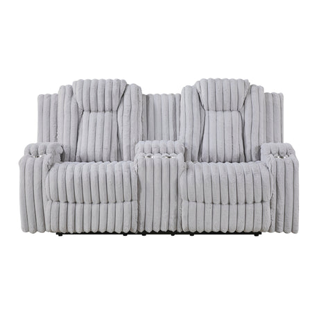 Phyllis Light Gray 2-Piece Reclining Living Room Set by Homelegance at Eve Furniture