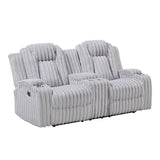 Phyllis Light Gray 2-Piece Reclining Living Room Set by Homelegance at Eve Furniture