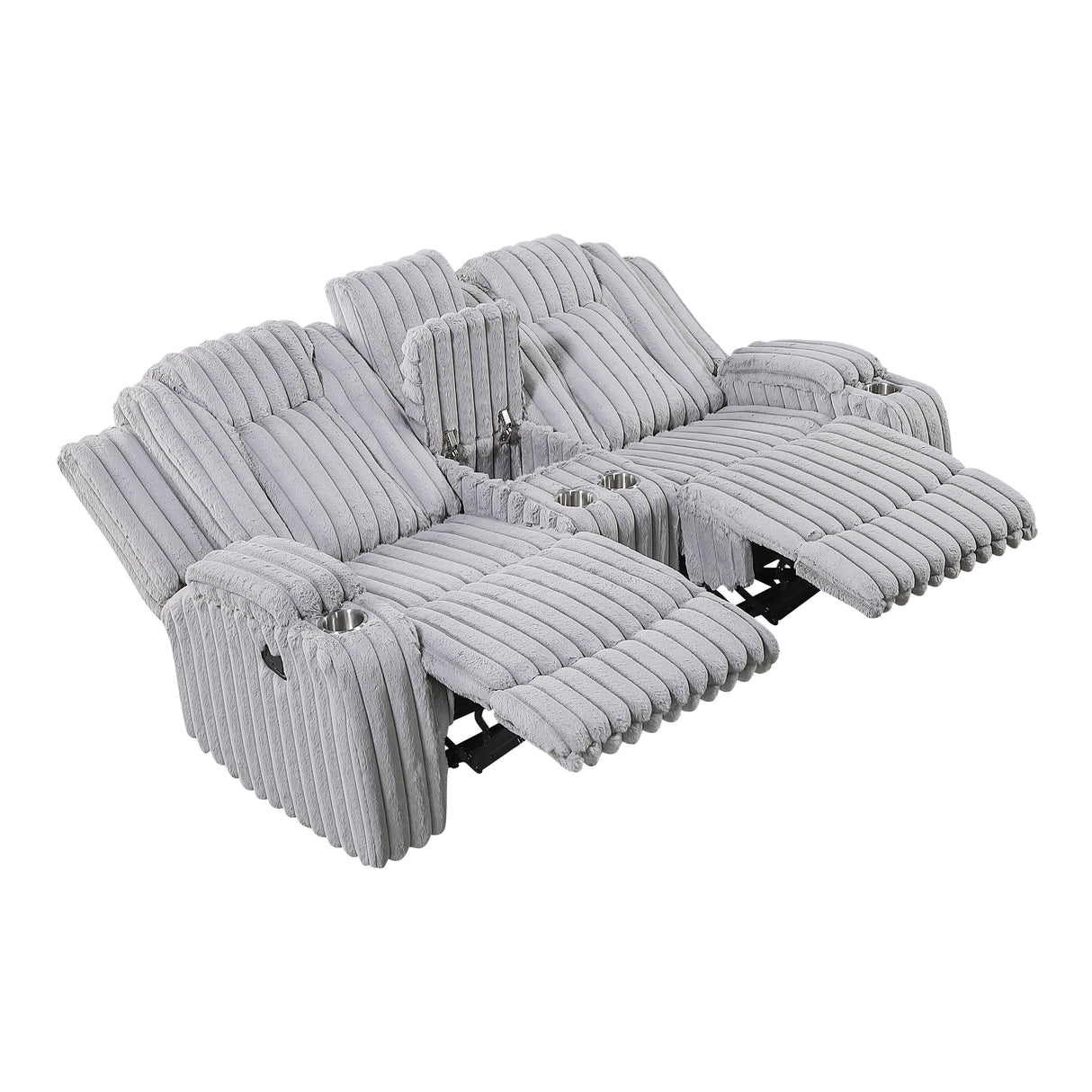 Phyllis Light Gray 2-Piece Reclining Living Room Set by Homelegance at Eve Furniture