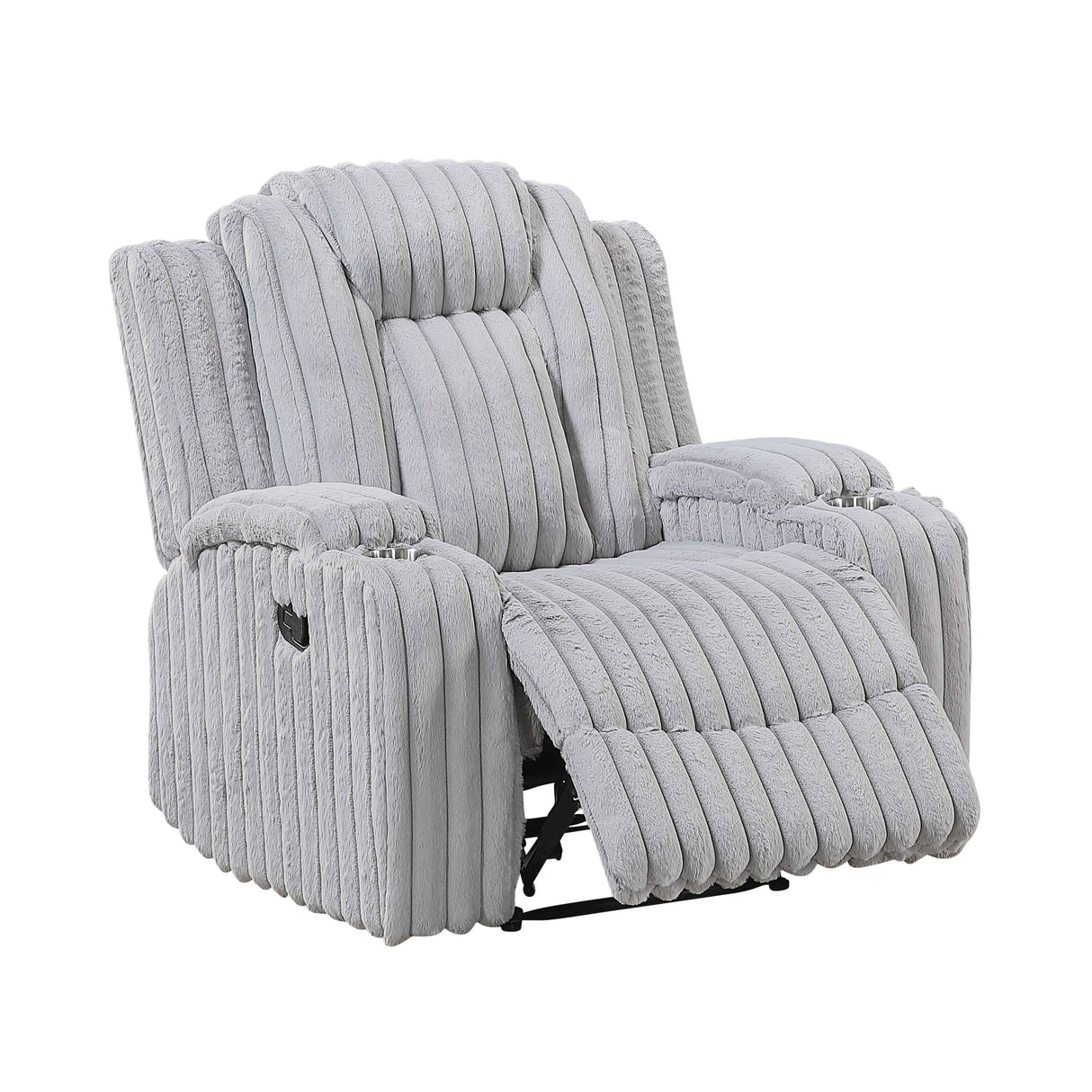 Phyllis Light Gray 3-Piece Reclining Living Room Set by Homelegance at Eve Furniture