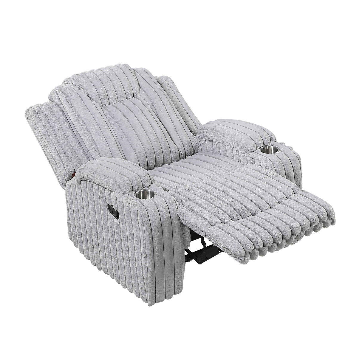 Phyllis Light Gray 3-Piece Reclining Living Room Set by Homelegance at Eve Furniture