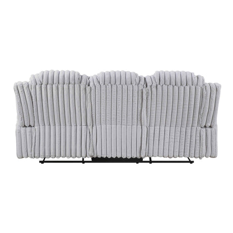 Phyllis Light Gray 3-Piece Reclining Living Room Set by Homelegance at Eve Furniture