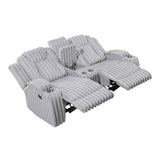 Phyllis Light Gray 3-Piece Reclining Living Room Set by Homelegance at Eve Furniture