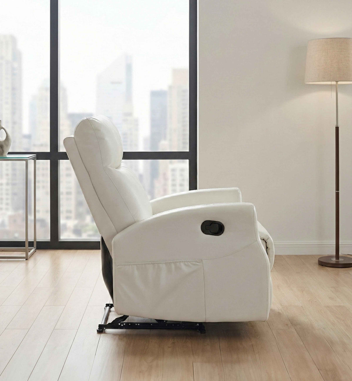Phyllis Light Gray Double Reclining Loveseat with Center Console by Homelegance at Eve Furniture