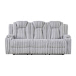 Phyllis Light Gray Double Reclining Sofa by Homelegance at Eve Furniture