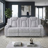Phyllis Light Gray Double Reclining Sofa with Cup Holders by Homelegance at Eve Furniture