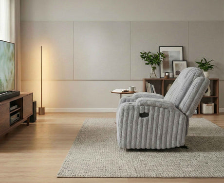 Phyllis Light Gray Reclining Chair by Homelegance at Eve Furniture