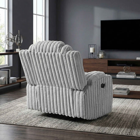 Phyllis Light Gray Reclining Chair by Homelegance at Eve Furniture