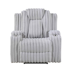 Phyllis Light Gray Reclining Chair by Homelegance at Eve Furniture