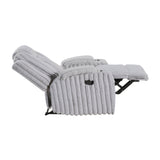 Phyllis Light Gray Reclining Chair with Cup Holders by Homelegance at Eve Furniture
