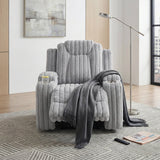 Phyllis Light Gray Reclining Chair with Cup Holders by Homelegance at Eve Furniture