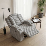 Phyllis Light Gray Reclining Chair with Cup Holders by Homelegance at Eve Furniture