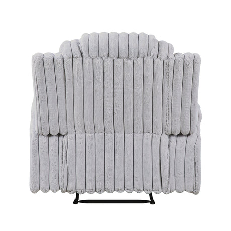 Phyllis Light Gray Reclining Chair with Cup Holders by Homelegance at Eve Furniture