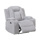 Phyllis Light Gray Reclining Chair with Cup Holders by Homelegance at Eve Furniture