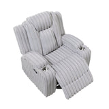 Phyllis Light Gray Reclining Chair with Cup Holders by Homelegance at Eve Furniture