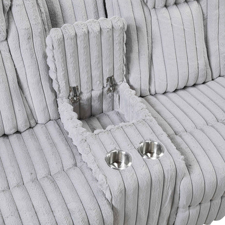 Phyllis Light Gray Reclining Living Room Set by Homelegance at Eve Furniture