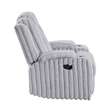 Phyllis Light Gray Reclining Living Room Set by Homelegance at Eve Furniture