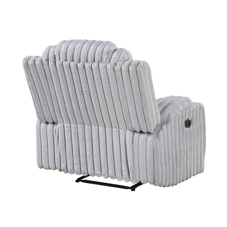 Phyllis Light Gray Reclining Living Room Set by Homelegance at Eve Furniture