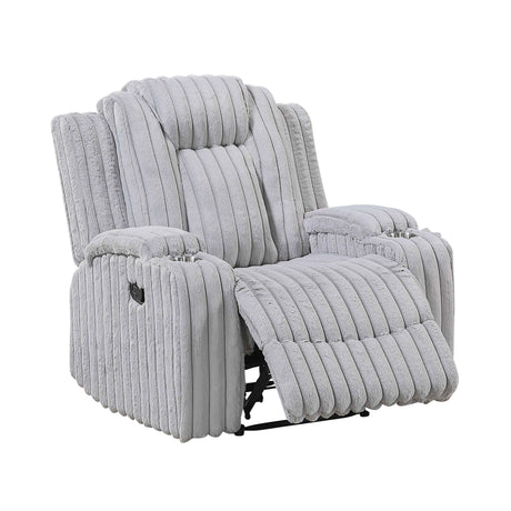 Phyllis Light Gray Reclining Living Room Set by Homelegance at Eve Furniture