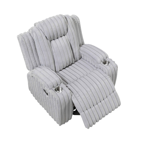 Phyllis Light Gray Reclining Living Room Set by Homelegance at Eve Furniture