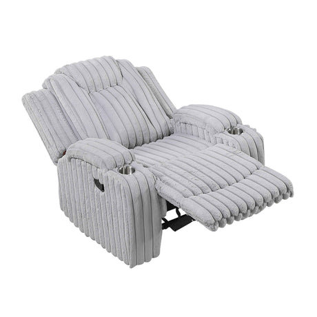 Phyllis Light Gray Reclining Living Room Set by Homelegance at Eve Furniture