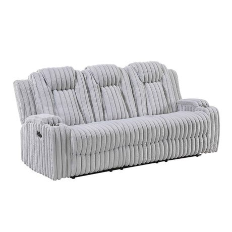 Phyllis Light Gray Reclining Living Room Set by Homelegance at Eve Furniture