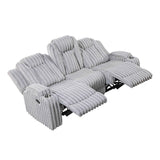 Phyllis Light Gray Reclining Living Room Set by Homelegance at Eve Furniture