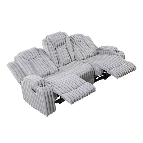 Phyllis Light Gray Reclining Living Room Set by Homelegance at Eve Furniture
