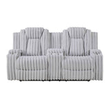 Phyllis Light Gray Reclining Living Room Set by Homelegance at Eve Furniture