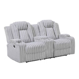 Phyllis Light Gray Reclining Living Room Set by Homelegance at Eve Furniture