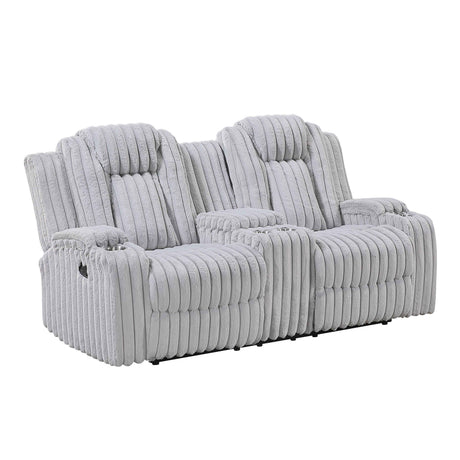 Phyllis Light Gray Reclining Living Room Set by Homelegance at Eve Furniture