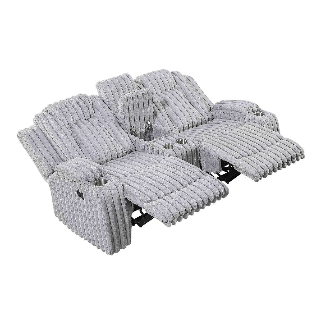 Phyllis Light Gray Reclining Living Room Set by Homelegance at Eve Furniture