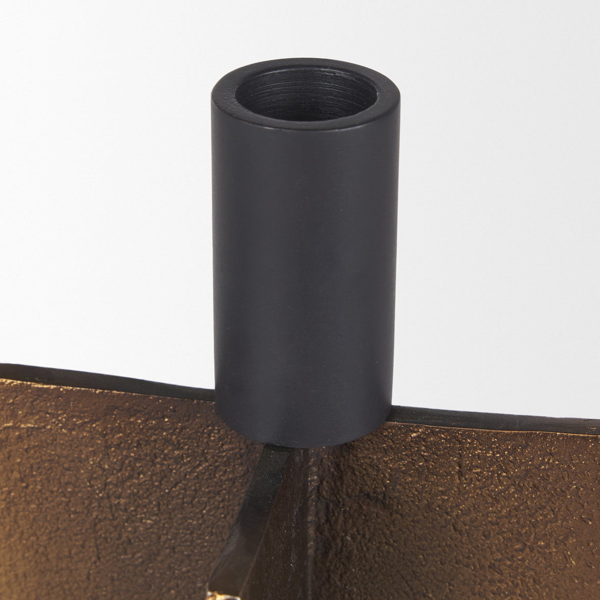 Pia Antiqued Gold w/ Black Metal Taper Candleholder (Set of 2) by Mercana at Eve Furniture