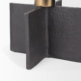 Pia Matte Black w/ Brushed Gold Metal Taper Candleholder (Set of 2) by Mercana at Eve Furniture