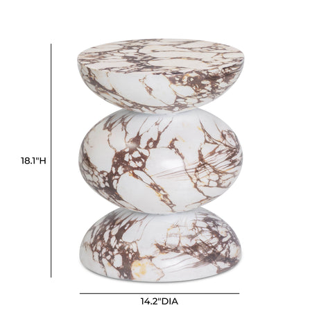 Pia Red Faux Marble Indoor/Outdoor Concrete Side Table by TOV Furniture at Eve Furniture