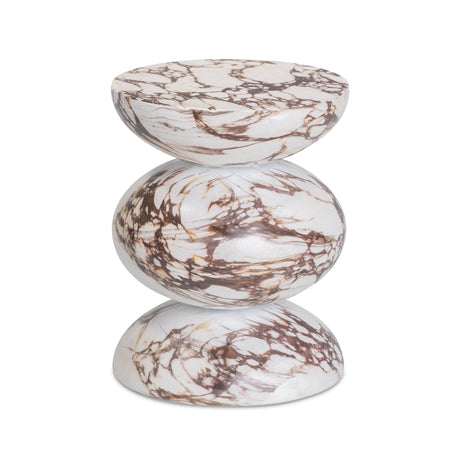 Pia Red Faux Marble Indoor/Outdoor Concrete Side Table by TOV Furniture at Eve Furniture