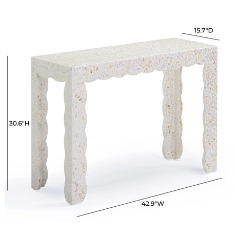 Piara Natural Capiz Shell Console by TOV Furniture at Eve Furniture