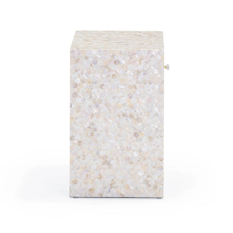 Piara Natural Mother of Pearl Inlaid Nightstand by TOV Furniture at Eve Furniture
