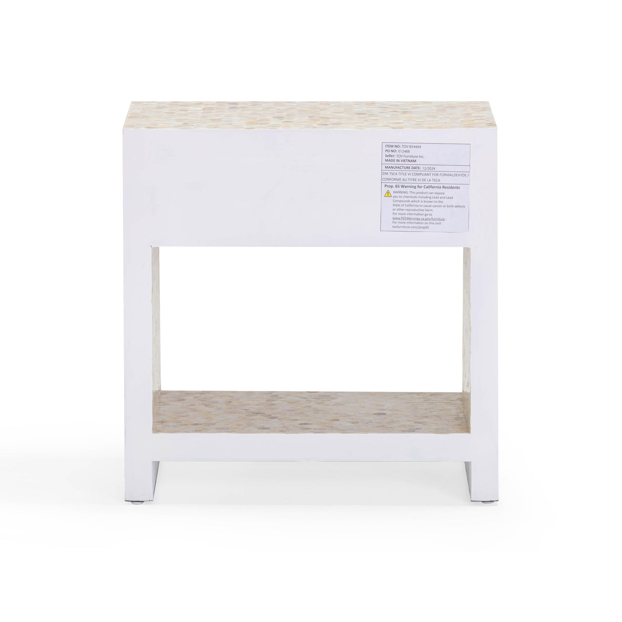 Piara Natural Mother of Pearl Inlaid Nightstand by TOV Furniture at Eve Furniture