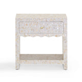 Piara Natural Mother of Pearl Inlaid Nightstand by TOV Furniture at Eve Furniture