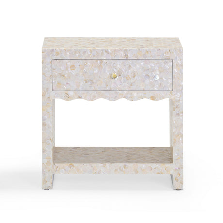 Piara Natural Mother of Pearl Inlaid Nightstand by TOV Furniture at Eve Furniture