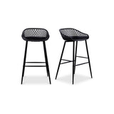 Piazza Black Outdoor Barstool (Set of 2) by Moe's Home at Eve Furniture