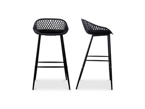 Piazza Black Outdoor Barstool (Set of 2) by Moe's Home at Eve Furniture