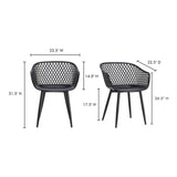 Piazza Black Outdoor Chair (Set of 2) by Moe's Home at Eve Furniture