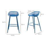 Piazza Blue Outdoor Barstool (Set of 2) by Moe's Home at Eve Furniture