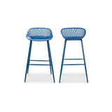 Piazza Blue Outdoor Barstool (Set of 2)