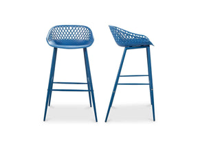 Piazza Blue Outdoor Barstool (Set of 2)