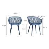 Piazza Blue Outdoor Chair (Set of 2) by Moe's Home at Eve Furniture