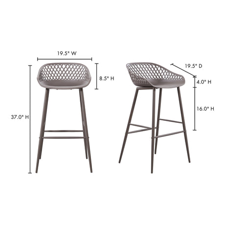 Piazza Grey Outdoor Barstool (Set of 2) by MOES at Eve Furniture