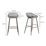 Piazza Grey Outdoor Barstool (Set of 2) by Moe's Home at Eve Furniture